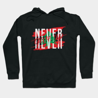 Lebanese Never Give Up Flag of Lebanon Solidarity Design Hoodie